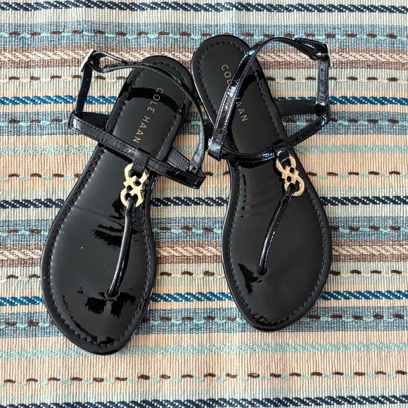 Cole Haan Shoes - COLE HAAN 🖤 Black patent leather sandals